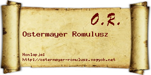 Ostermayer Romulusz névjegykártya